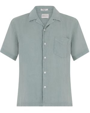GANT Chemise En Lin À Manches Courtes - Blue