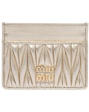 Miu Miu Tarjetero acolchado - Metálico