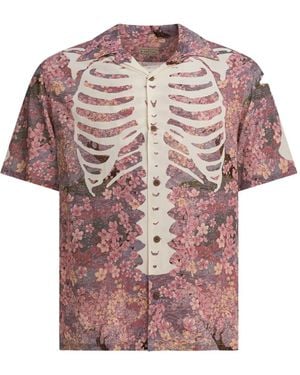 Kapital Skeleton Overhemd Met Bloemenprint - Roze