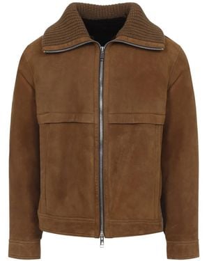 Yves Salomon Leather Jacket - Brown