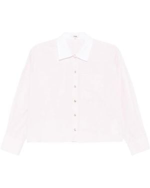 Maje Camicia Crop Con Colletto A Contrasto - Rosa