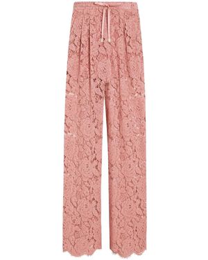 Dolce & Gabbana フローラルレース パンツ - レッド