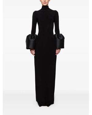 Atu Body Couture Mock-Neck Bell-Sleeve Midi Dress - Black