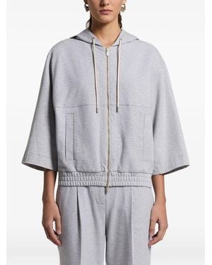 Peserico Hoodie À Fermeture Zippée - Grey