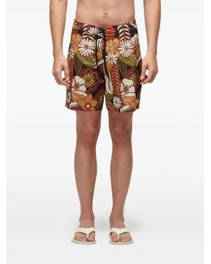 Osklen Gargen Party Floral-Print Bermuda Shorts - Natural