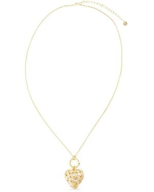 Self-Portrait Heart-Charm Necklace - White