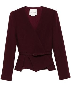 Roland Mouret ベルテッド ラップジャケット - パープル