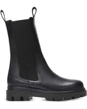 Flattered Elastic-panel Mid-calf Boots - ブラック