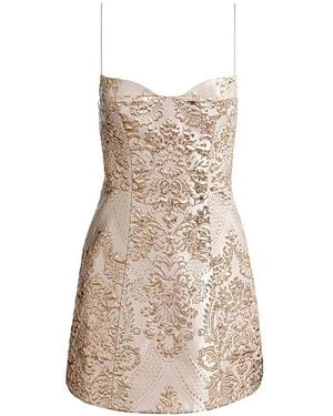 Alice + Olivia Hallie Peekaboo Mini Dress - Natural