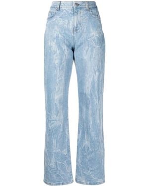 Stella McCartney Stella Mc Cartney Crinkle-effect Straight-leg Jeans - Blue