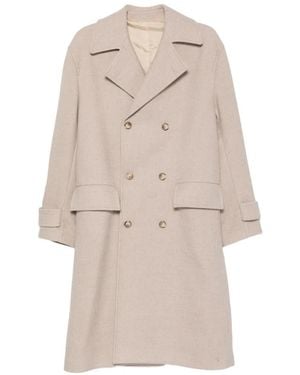 officina sartoriale Double-Breasted Twill Coat - Natural