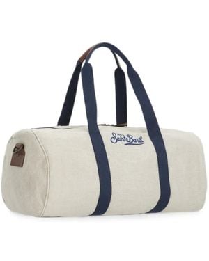 MC2 Saint Barth Round Jetleg Embroidered Logo Travel Bag - Blue