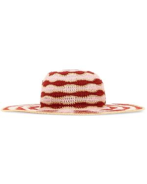 Fendi Bob En Crochet À Rayures - Rose