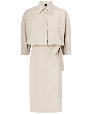 Pinko Tie-Waist Shirt Dress - Natural