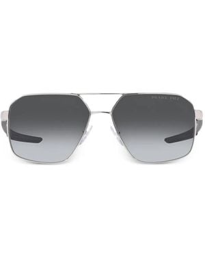Prada Linea Rossa Gafas de sol degradadas con montura estilo piloto - Gris