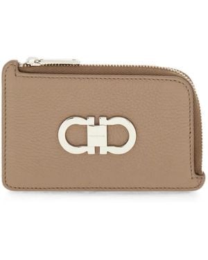 Ferragamo Double Gancini Credit Cardholder - Brown