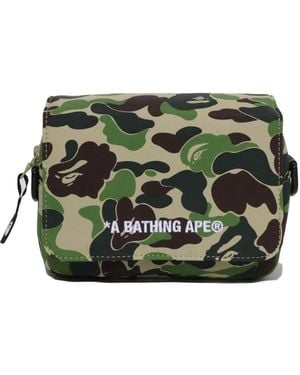 A Bathing Ape Abc Camo Messenger Bag - Green