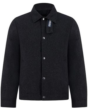 Woolrich Logo-Tag Press-Stud Jacket - Blue