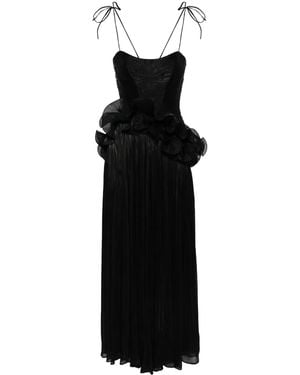 Ana Radu Ruffled Maxi Dress - Black