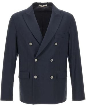 Paolo Pecora Double-Breasted Blazer - Blue