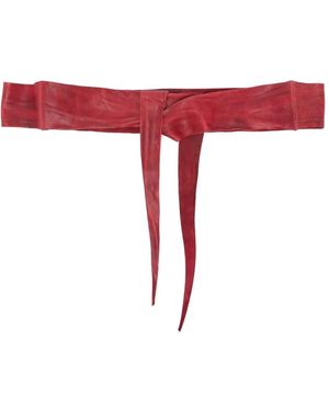 SOMMET Tie Leather Belt - Red