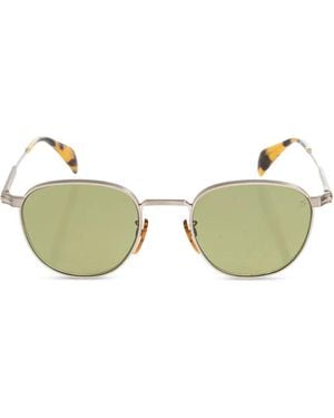 David Beckham Geometric-Frame Engraved Sunglasses - Green