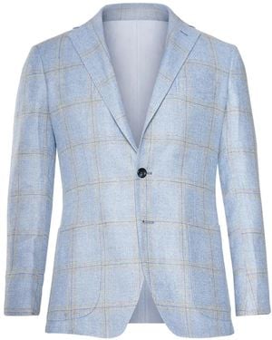 Sartorio Napoli Windowpane-Pattern Blazer - Blue