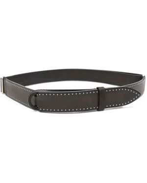 Orciani Stud-Embellished Leather Belt - White