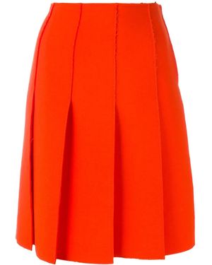 PUCCI Frayed Edge Pleated Skirt - Orange