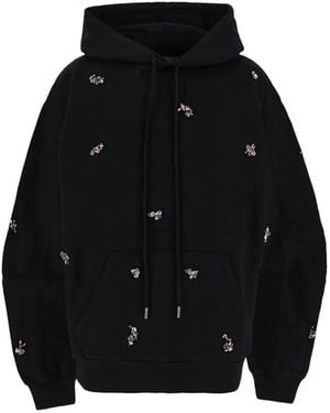 Des Phemmes Hoodie Mit Kristallverzierung - Schwarz
