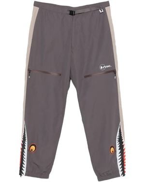 A Bathing Ape X Kazuki Kuraishi Elasticated-Cuffs Track Pants - Gray