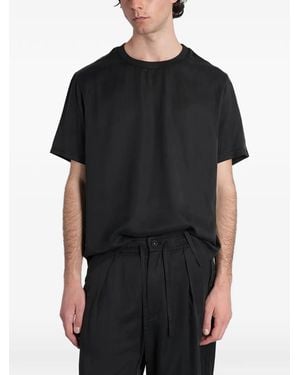 Attachment T-Shirt Mit Geripptem Besatz - Schwarz
