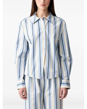 Stine Goya Striped Embroidered Shirt - Blue