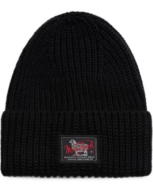 Woolrich Berretto Con Applicazione Logo - Nero