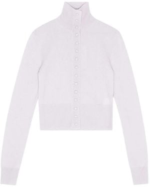 Remain High-Neck Button-Up Cardigan - White