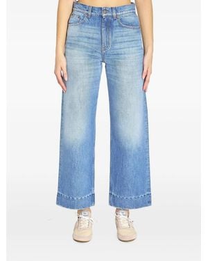 Chloé Weite Jeans Mit Kontrastnähten - Blau