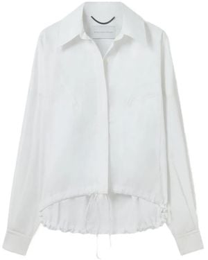 Stella McCartney Drawstring-Hem Long-Sleeve Shirt - White