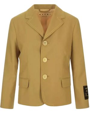 Marni Button Logo Blazer - Green