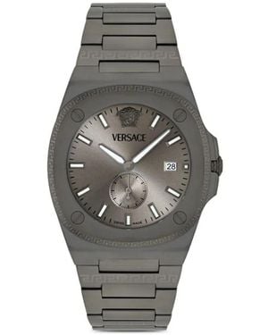 Versace Reloj Antares Greek Key De 43 Mm - Gris
