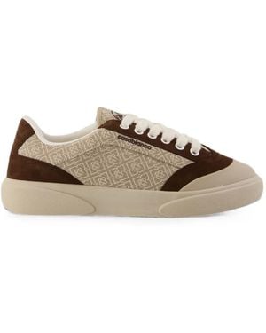 CASABLANCA Del Mar Monogram-Print Trainers - Natural