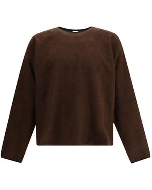 GR10K Brushed Wool Sweater - Brown