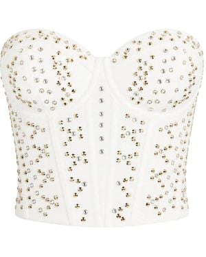 Temperley London Oberon Stud-Embellished Corset Top - White