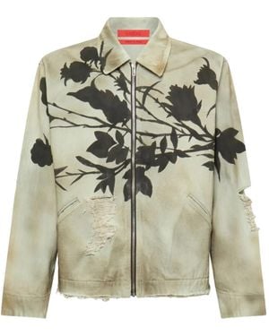 Kusikohc Giacca Denim Con Effetto Vissuto - Marrone