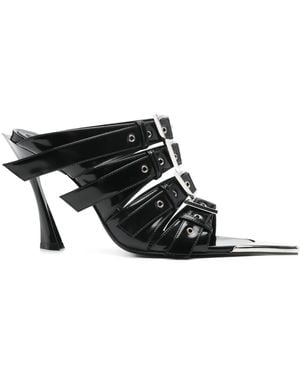 Mugler 100mm Buckle-detailed Mules - Black