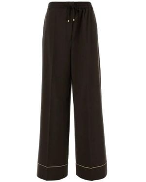 Sportmax Piped-Trim Drawstring Trousers - Black