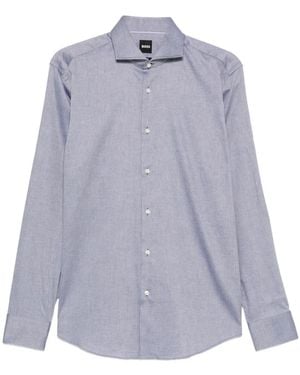 BOSS Micro-Patterned Long-Sleeve Shirt - Purple