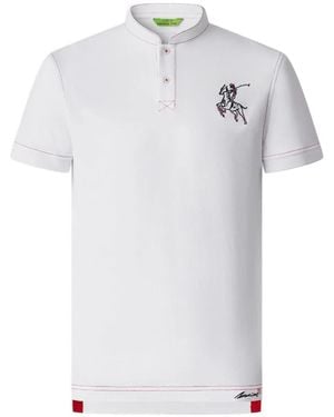 Shanghai Tang Tang Independence Embroidered-Patch Polo Shirt - White