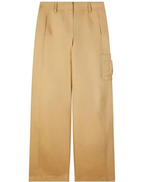 Patrizia Pepe Wide-Leg Cargo Trousers - Natural