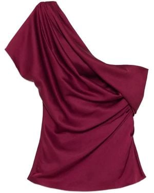 Jonathan Simkhai Draped one-shoulder blouse - Lila