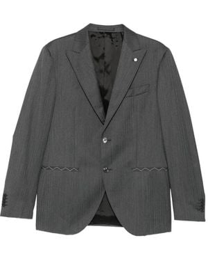 Luigi Bianchi Herringbone-Pattern Single-Breasted Suit - Grey